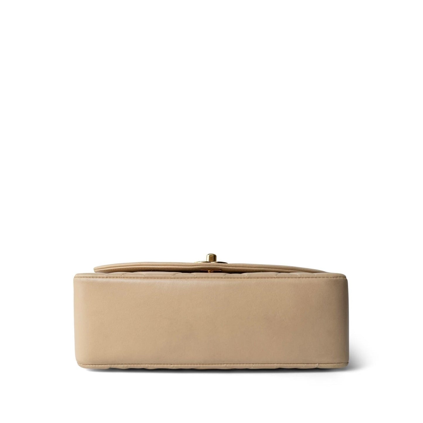 Light Beige Lambskin Quilted Diana Flap Small Gold Hardware