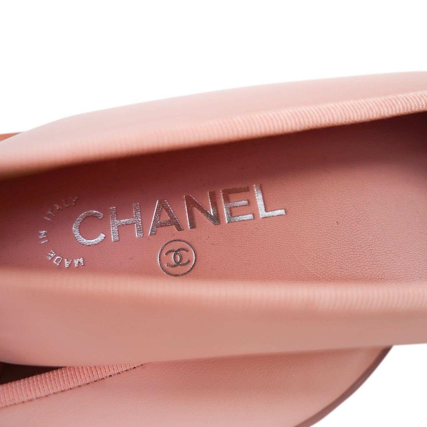 23K Dark/Light Pink Lambskin Cap Toe CC Ballerina Flats Size 38