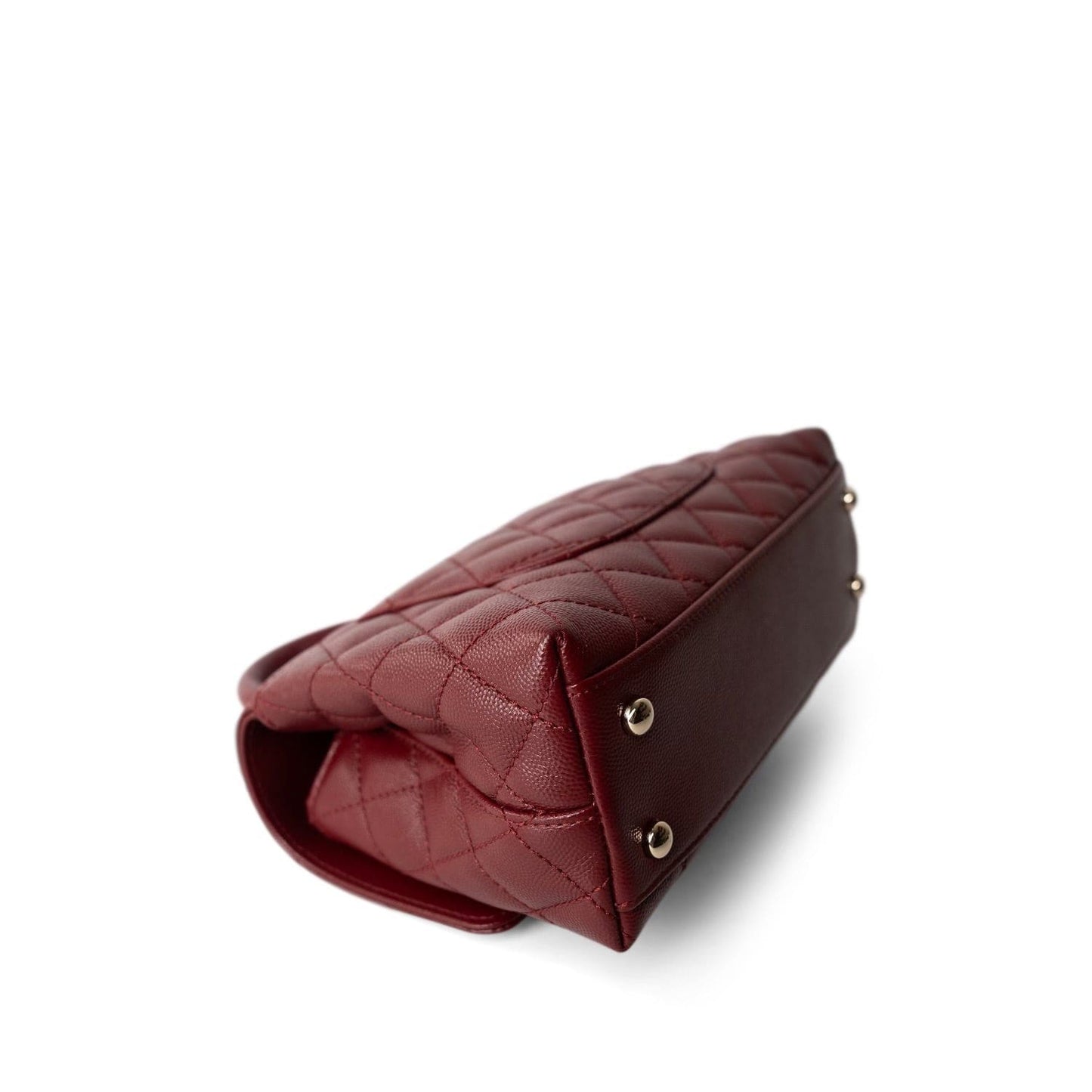 21A Burgundy Caviar Quilted Coco Handle Small LGHW
