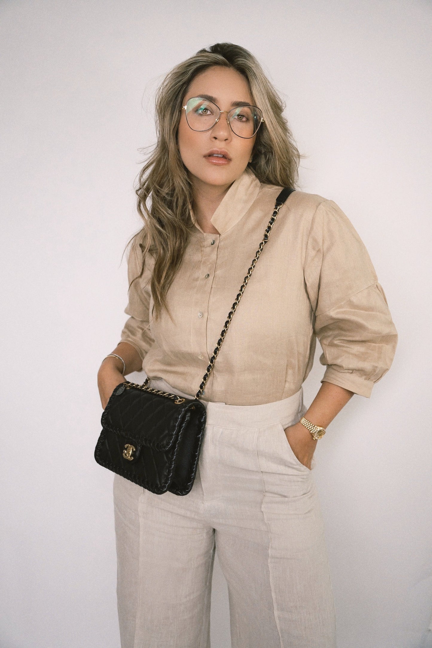 Black Calfskin Braided My Own Frame Flap Bag Aged GHW