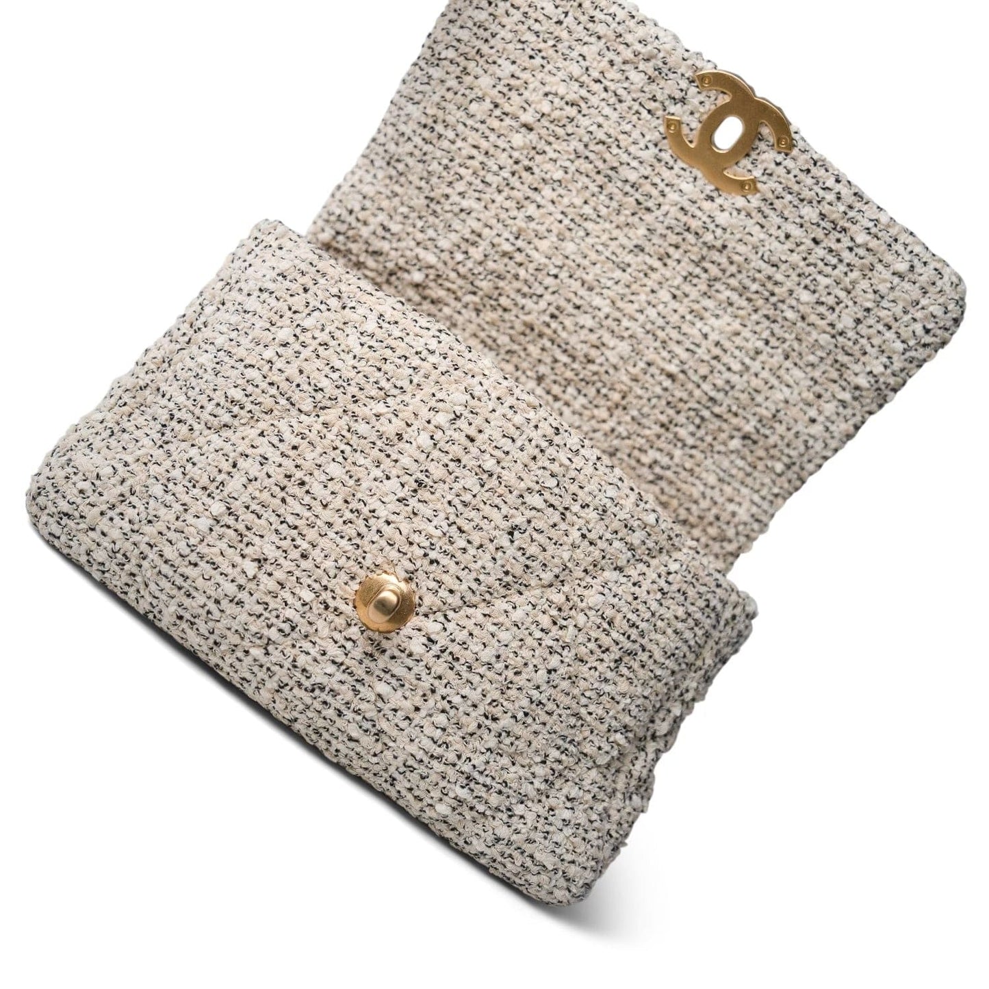 21S Oreo Tweed Quilted 19 Flap Small Mixed Hardware