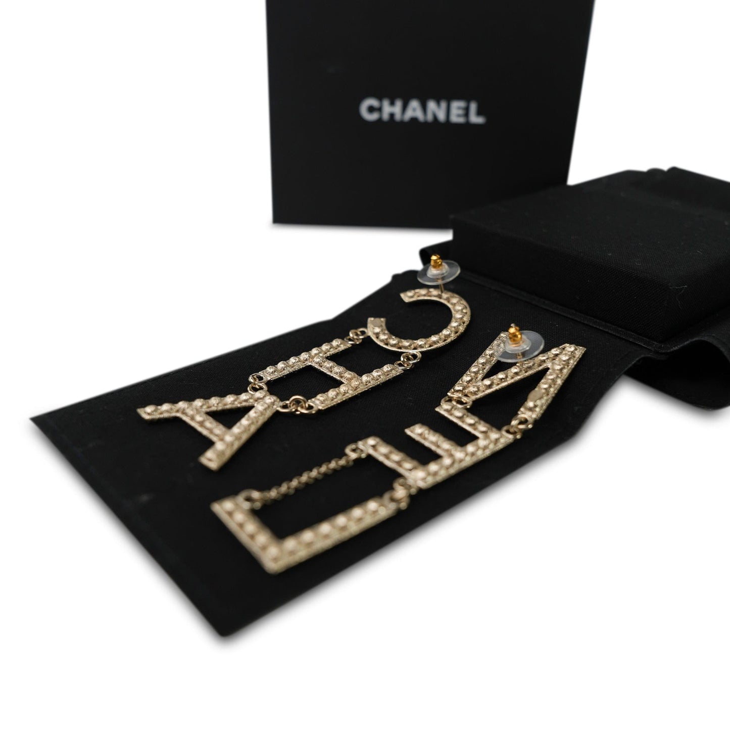 Cha-nel Crystal Drop Earrings