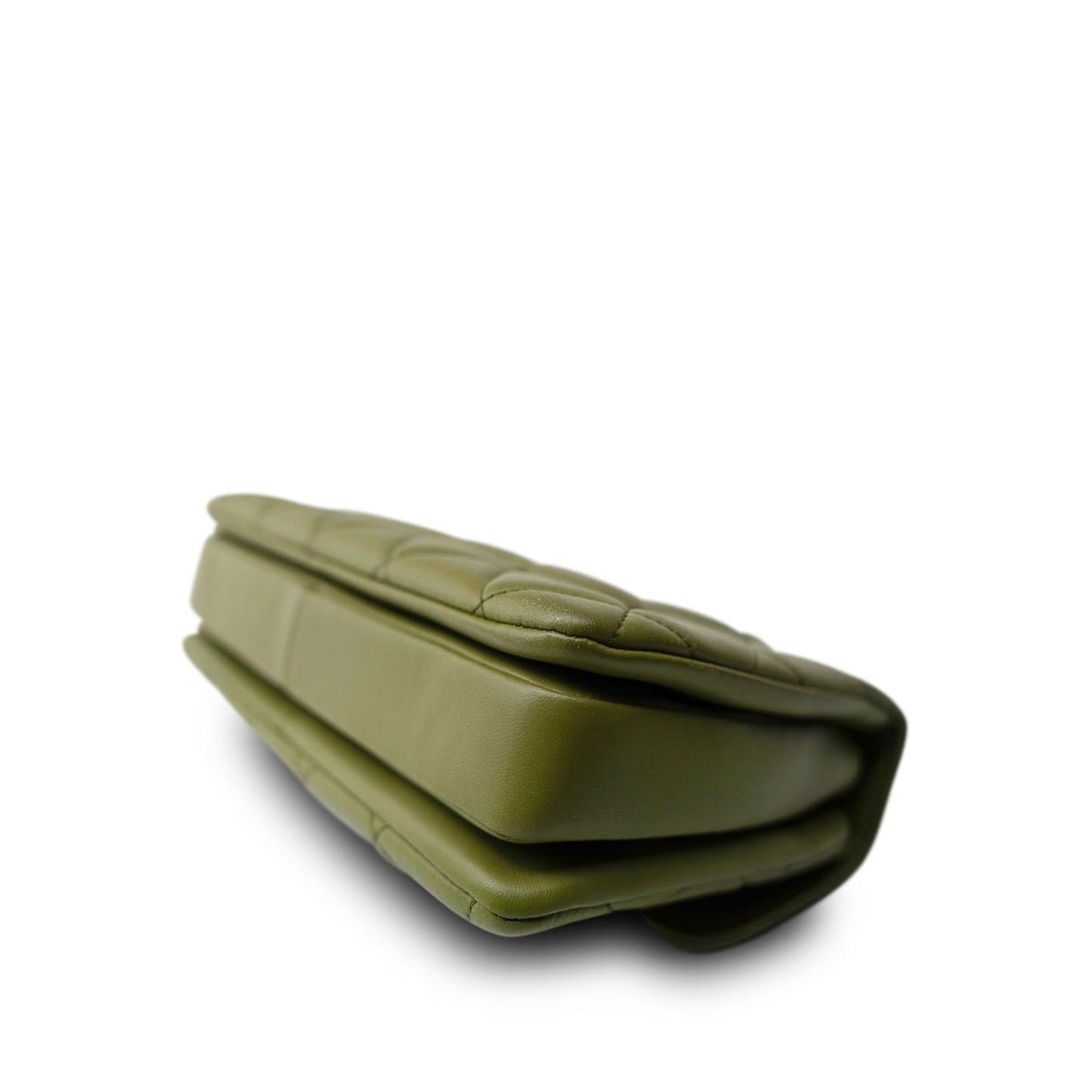 Dark Green Lambskin Quilted Trendy CC Small Light Gold Hardware