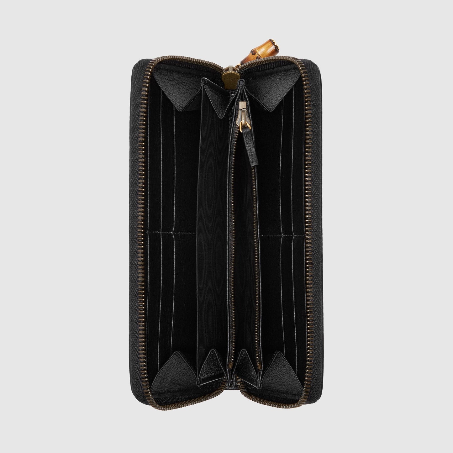 Double G Zip Wallet With Bamboo