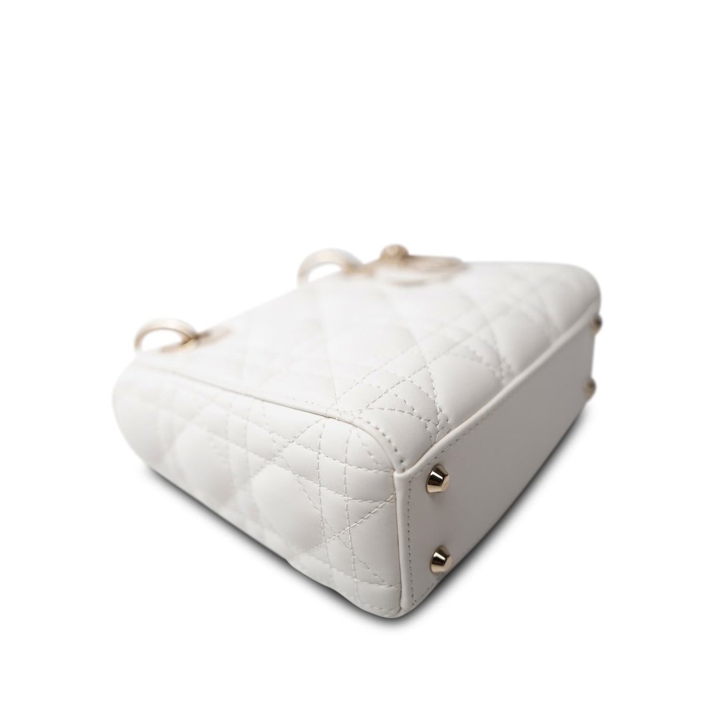 Mini Lady Dior White Lambskin Cannage