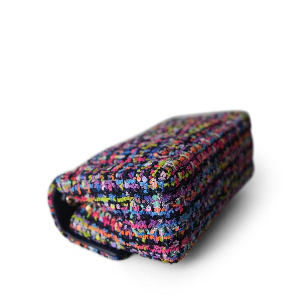 24S Multicolor Sequin Tweed Quilted Rectangular Mini Flap LGHW