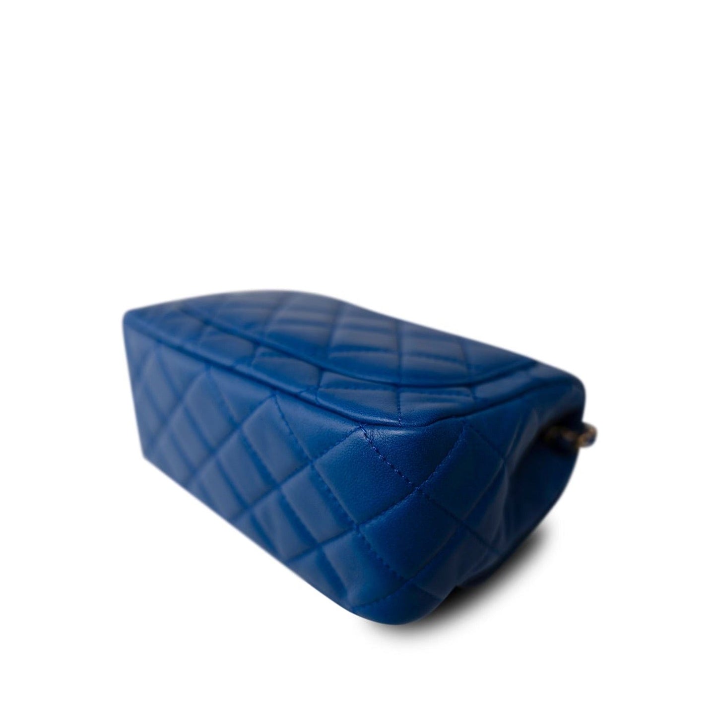 22B Blue Pearl Crush Mini Square Flap Aged Gold Hardware