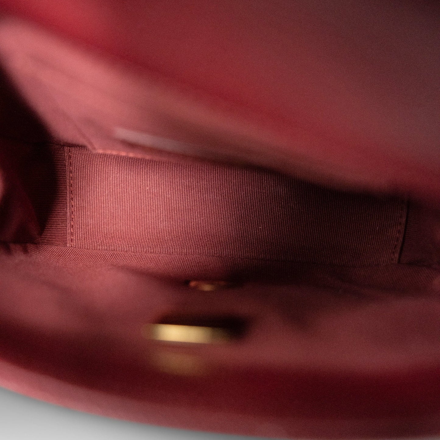 Burgundy Caviar Quilted Chain Medallion Flap Mini Antique Gold Hardware