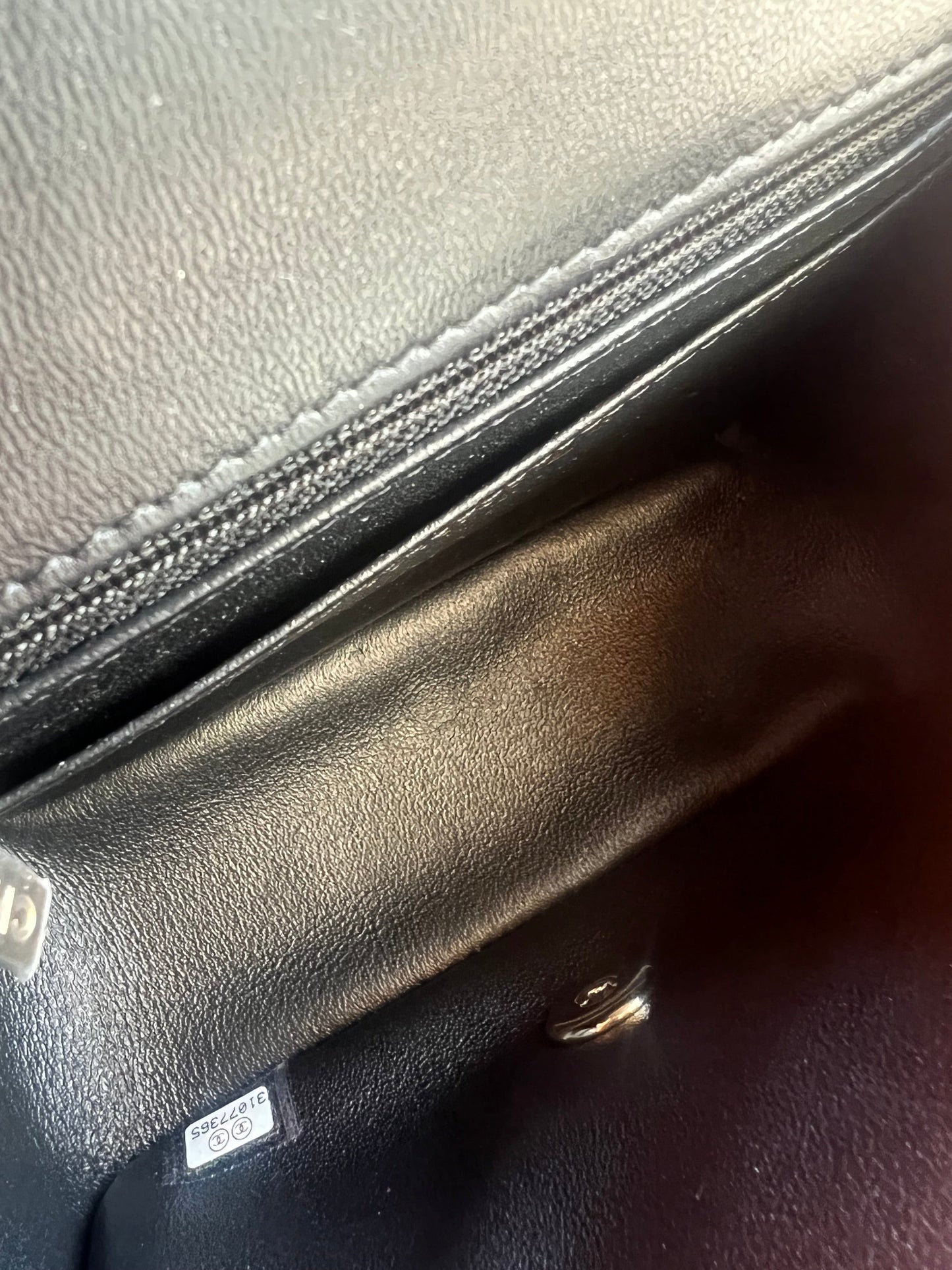 21P Black Lambskin Quilted Mini Square Flap Light Gold Hardware