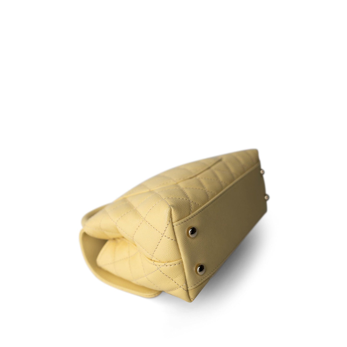 22P Light Yellow Caviar Quilted Coco Handle Small (Old Mini) Light Gold Hardware