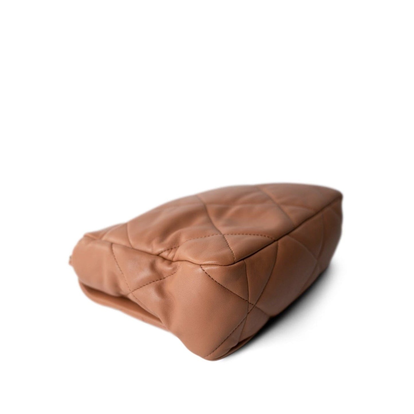 22S Caramel Quilted Large 19 Flap Mixed Hardware