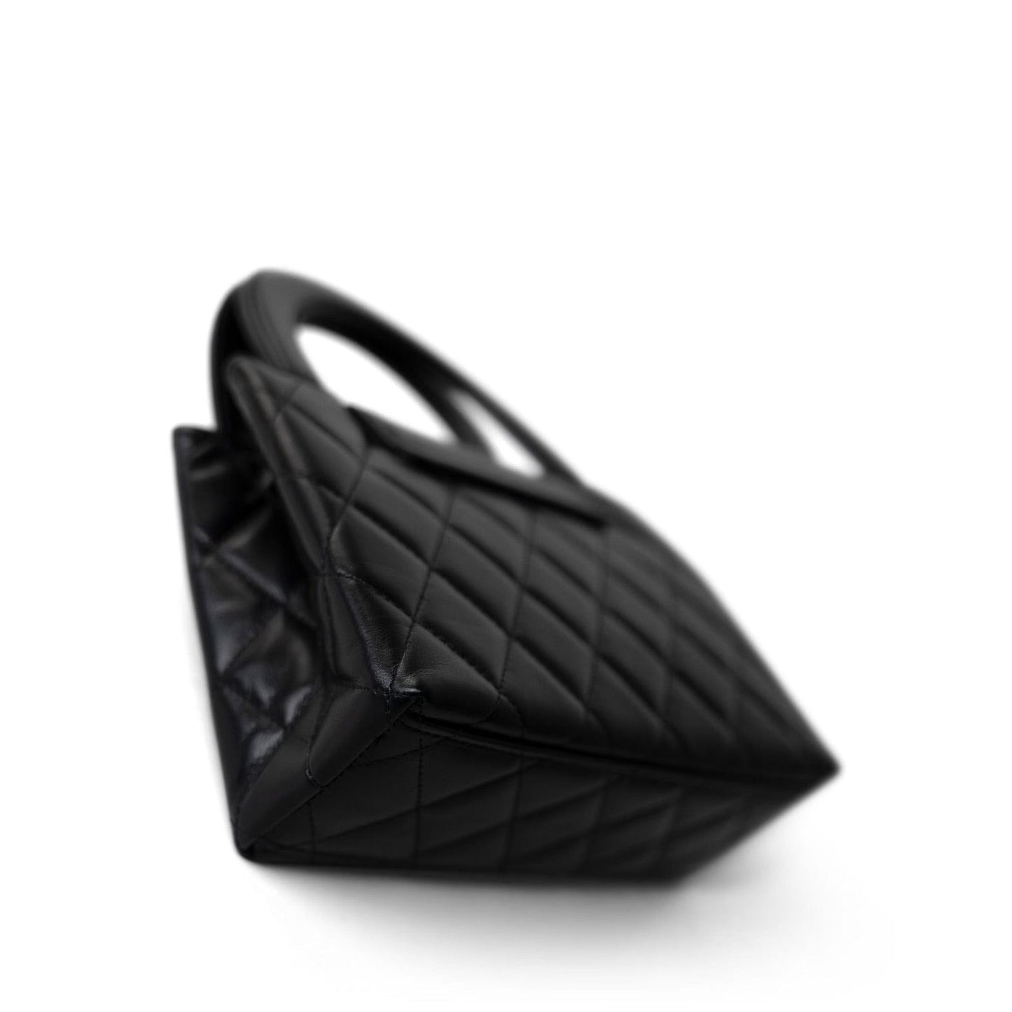 24P Black Shiny Aged Calfskin Nano Kelly Shopper Aged Gold Hardware