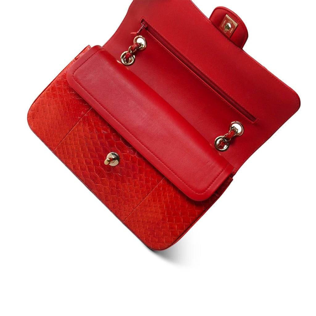 Red Python Medium Classic Double Flap LGHW