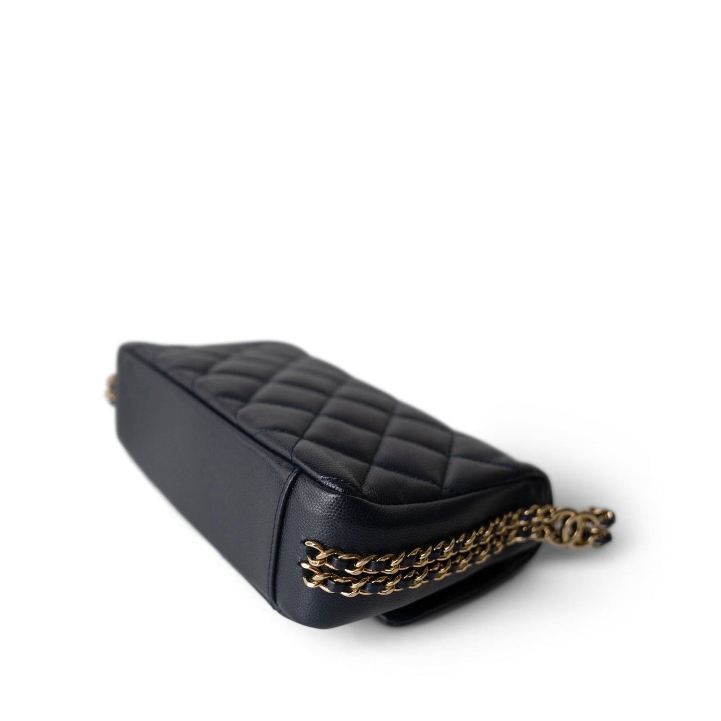 Navy Caviar Quilted CC You Flap Bag Mini GHW