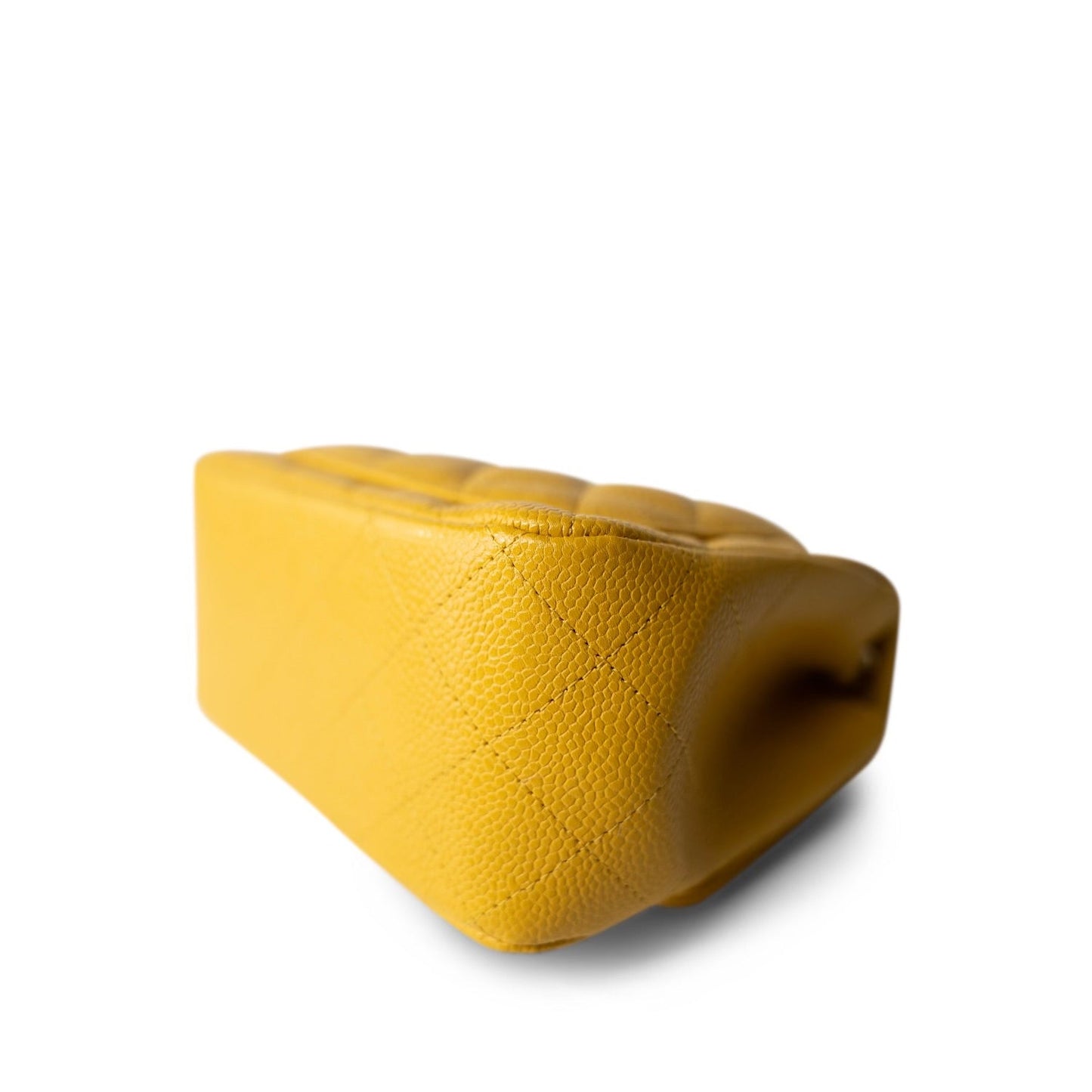18S Yellow Caviar Quilted Mini Square Flap LGHW
