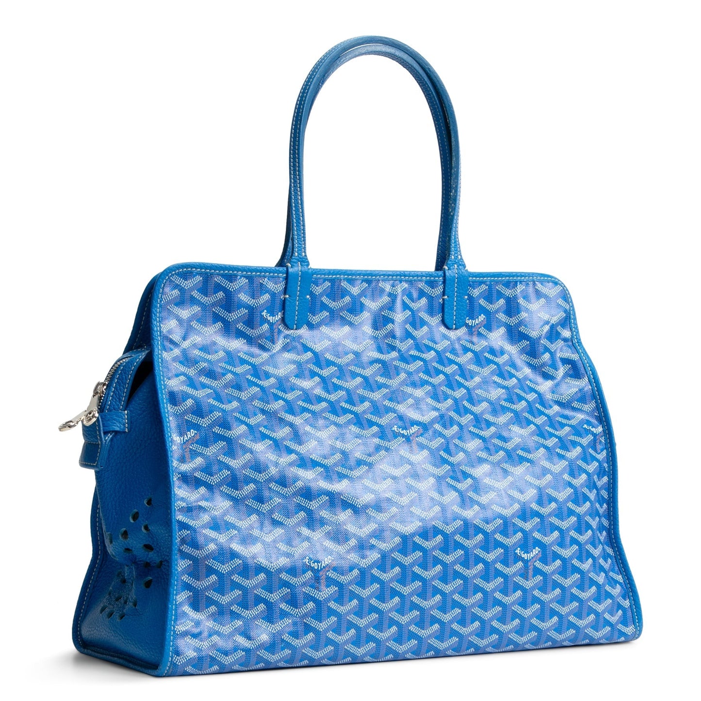 GOYARD Goyardine Sac Hardy Pet Carrier PM w/ Pouch- Sky Blue