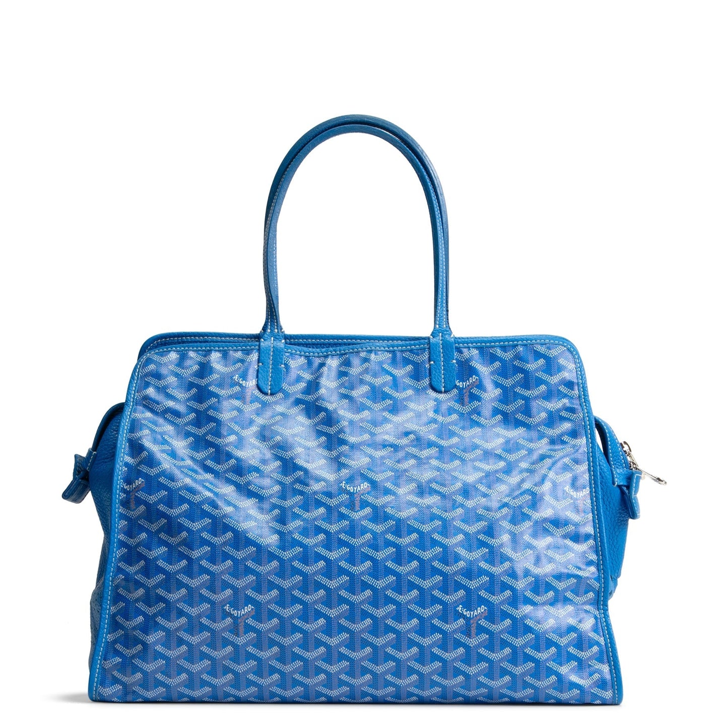 GOYARD Goyardine Sac Hardy Pet Carrier PM w/ Pouch- Sky Blue