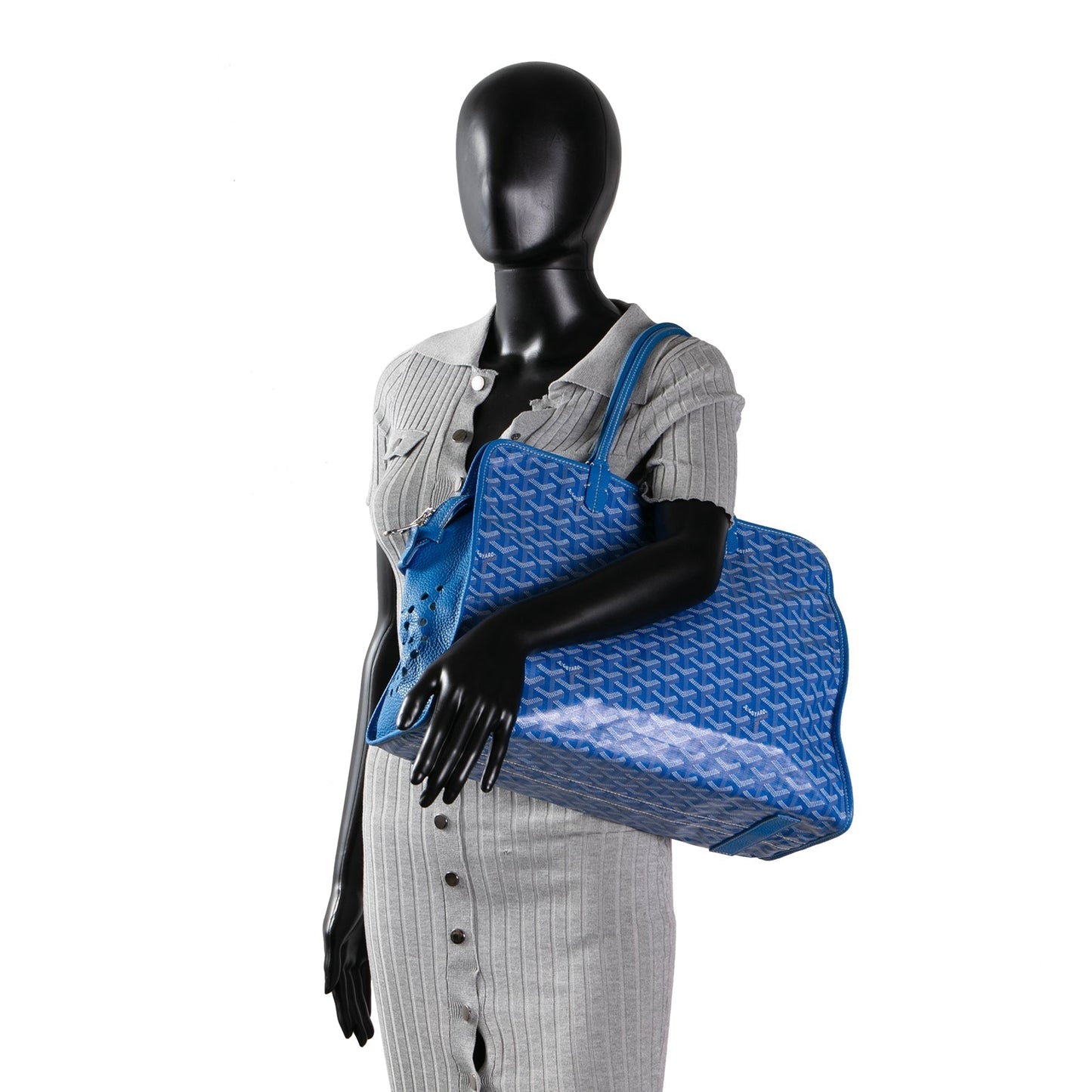 GOYARD Goyardine Sac Hardy Pet Carrier PM w/ Pouch- Sky Blue