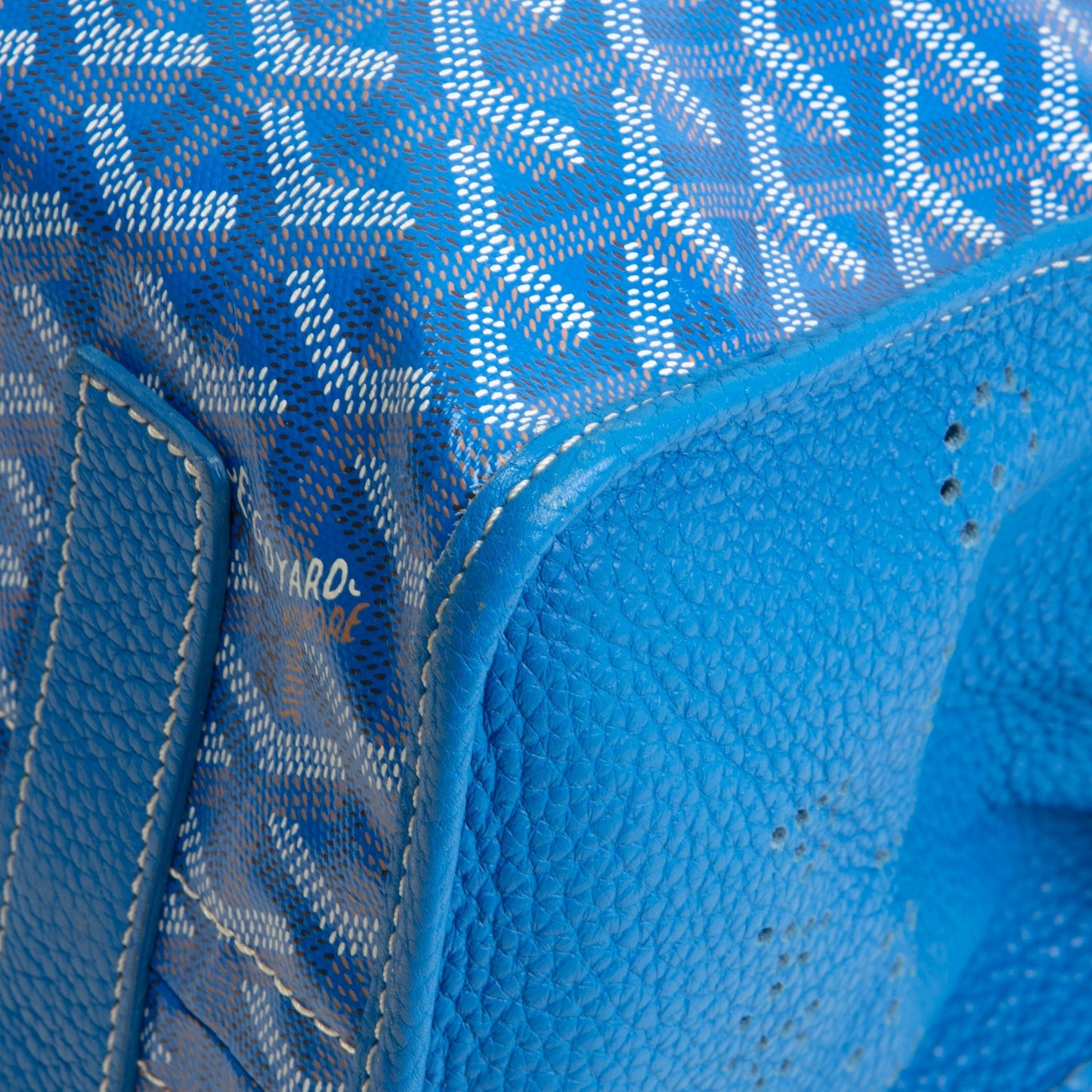 GOYARD Goyardine Sac Hardy Pet Carrier PM w/ Pouch- Sky Blue