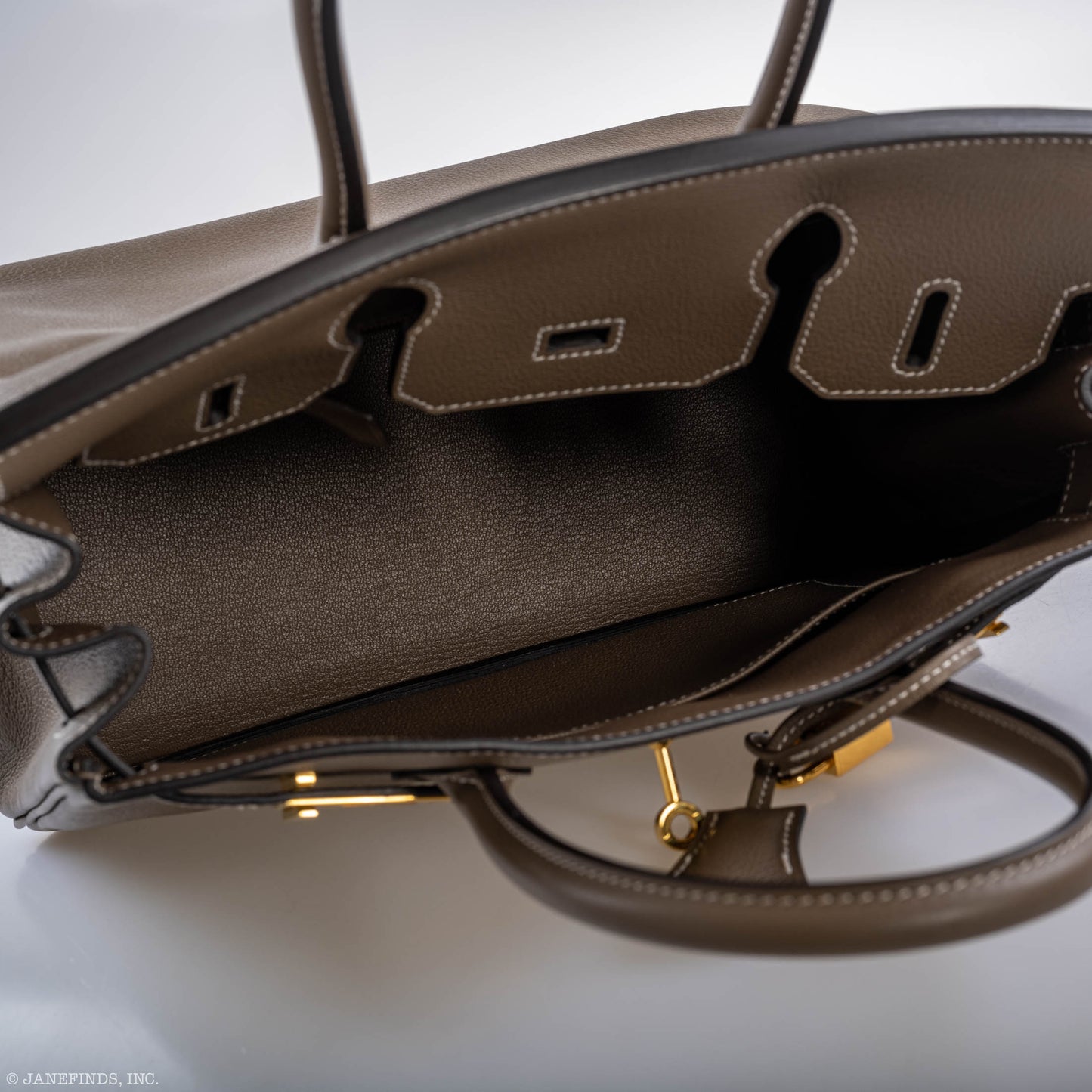 Hermes Birkin 30 Etoupe Navillo leather Gold Hardware - 2019, D