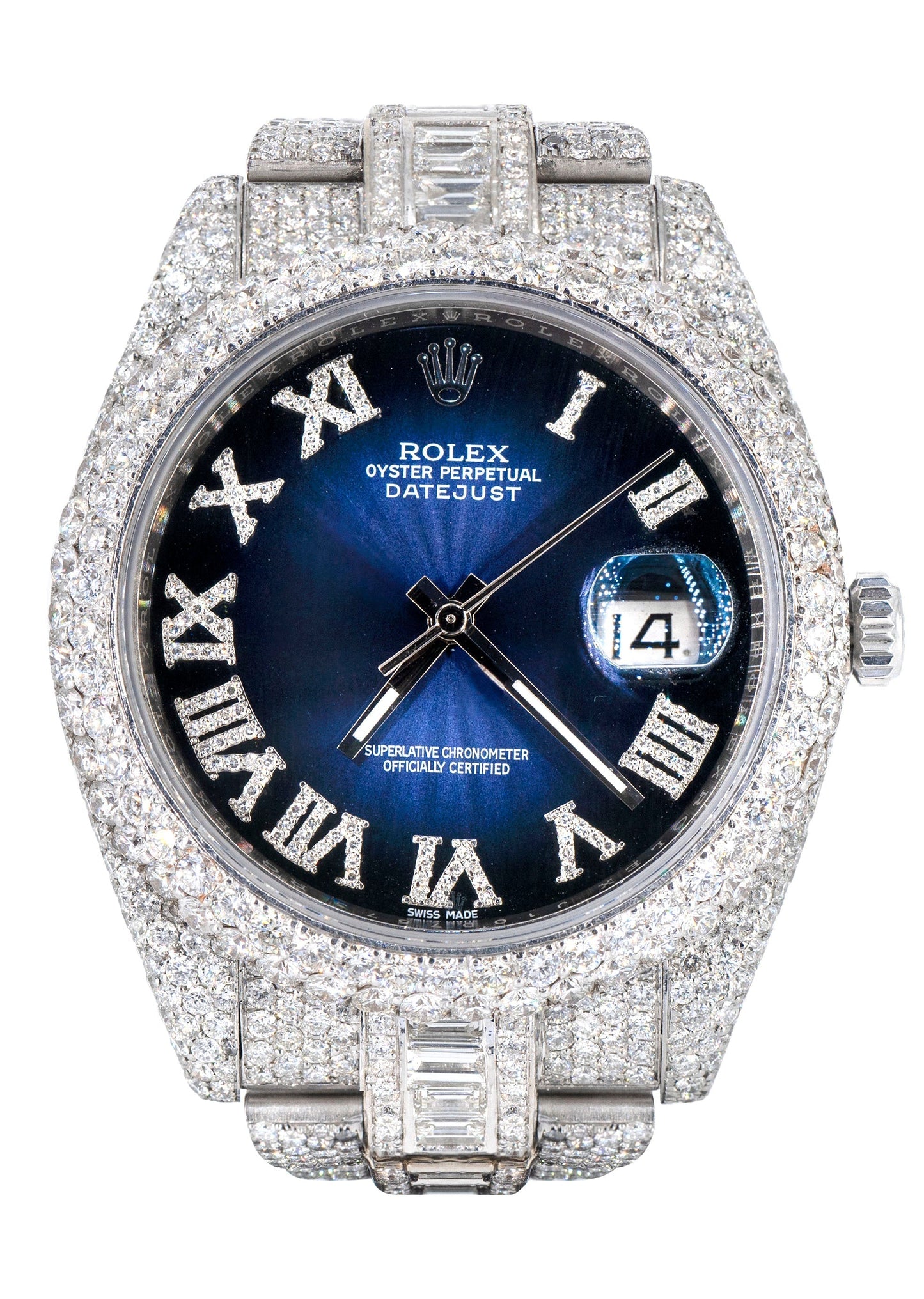 Rolex Datejust 41 MM | Diamond Baguette & Round Iced Out | 40 Carats