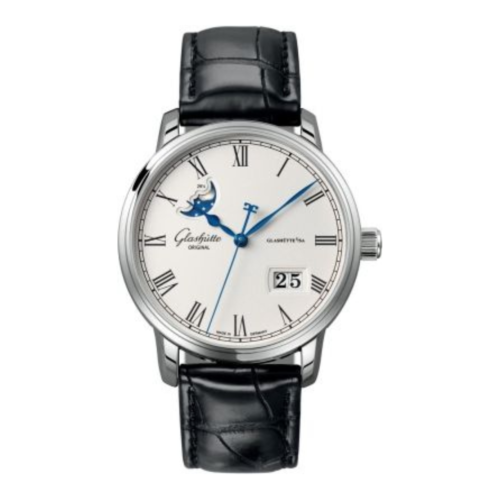 Glashutte Original Senator Panorama Date Moonphase Mens Watch 100-04-32-12-04