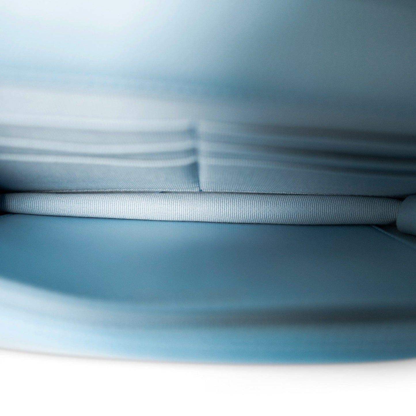 22S Light Blue Caviar Quilted Wallet on Chain