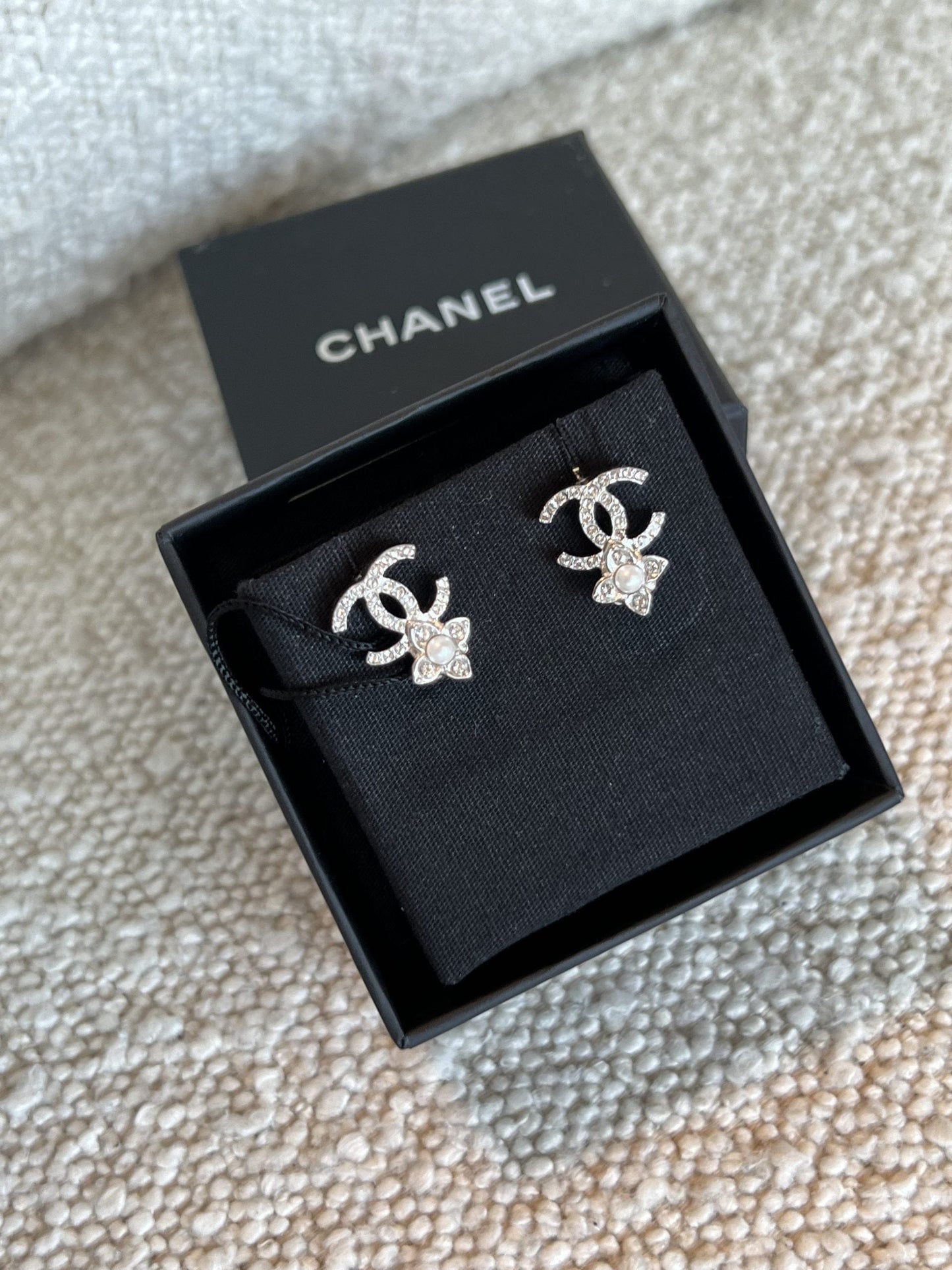 22P Crystal Pearly White Silver Earrings