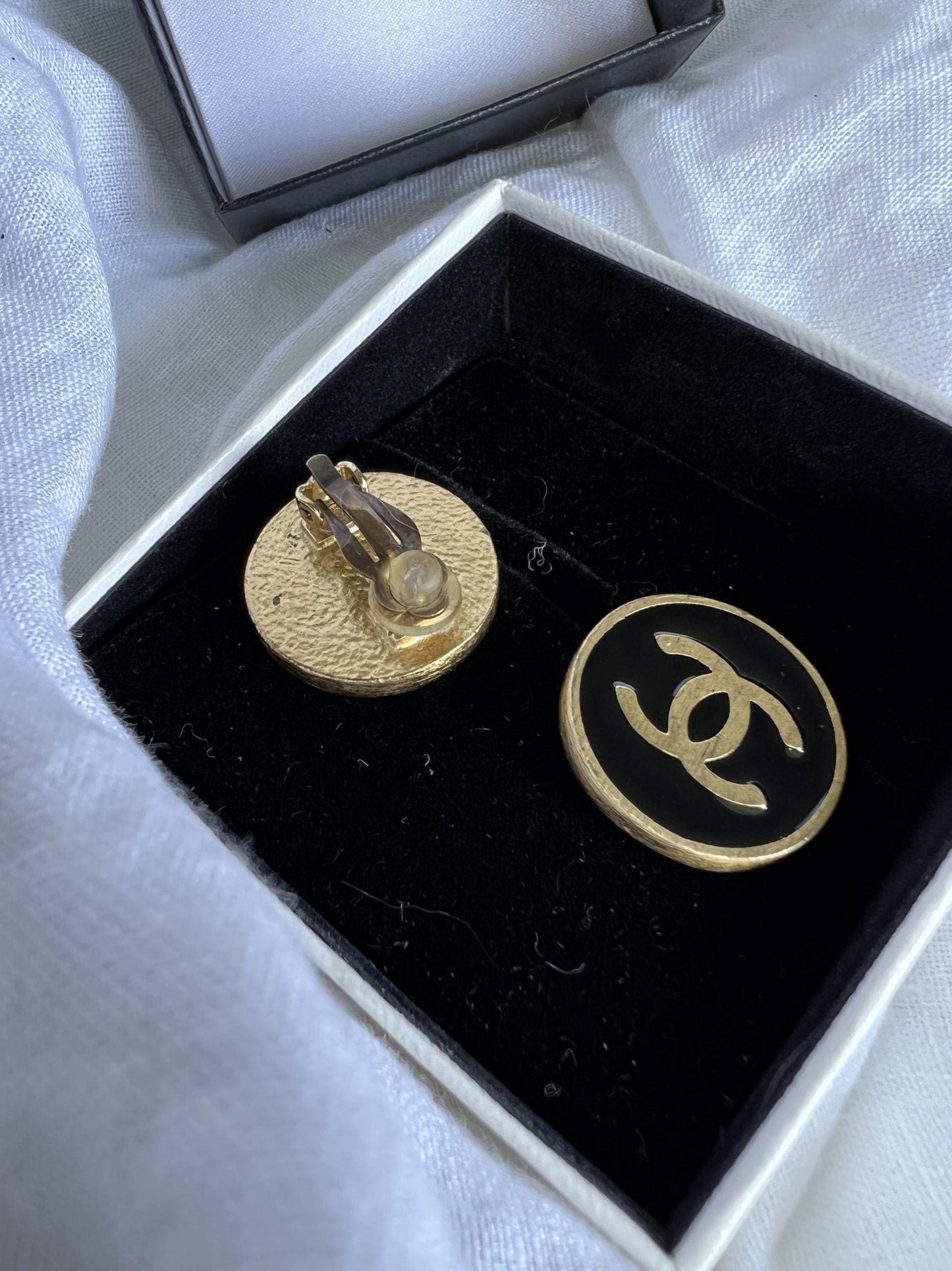 Chanel CC Button Clip-on Earrings
