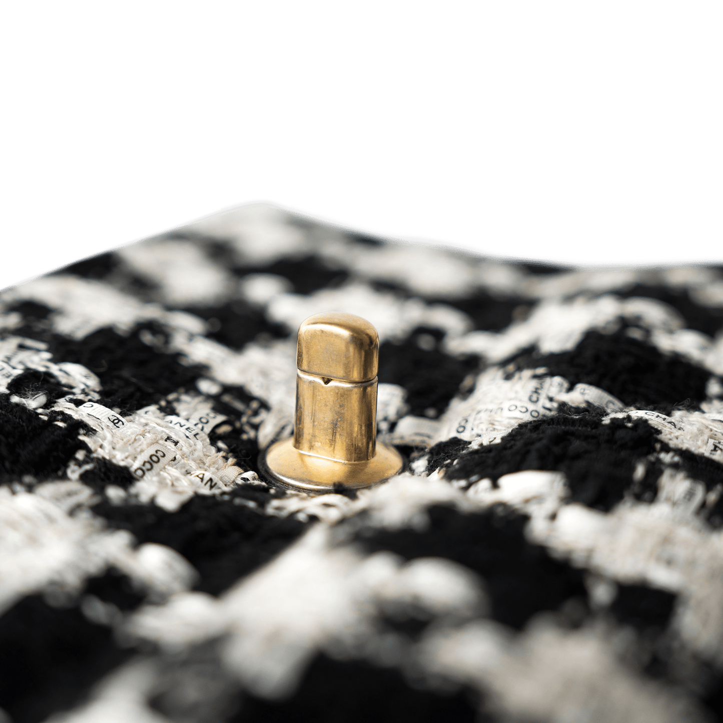 20S Black / White Ribbon Tweed 19 Flap Mixed Hardware Small