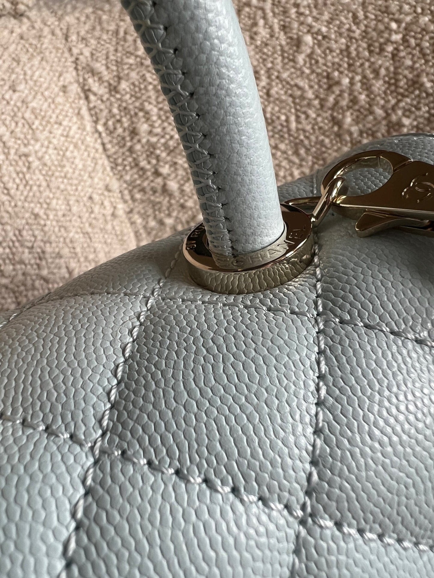 21K Light Blue Caviar Quilted Coco Handle Small LGHW