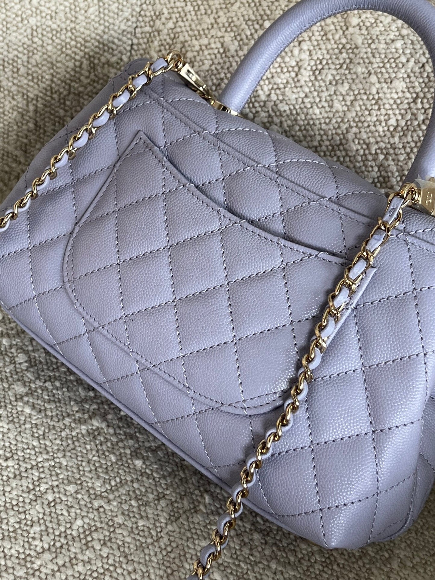 21K Quilted Coco Handle Lilac Caviar Small LGHW