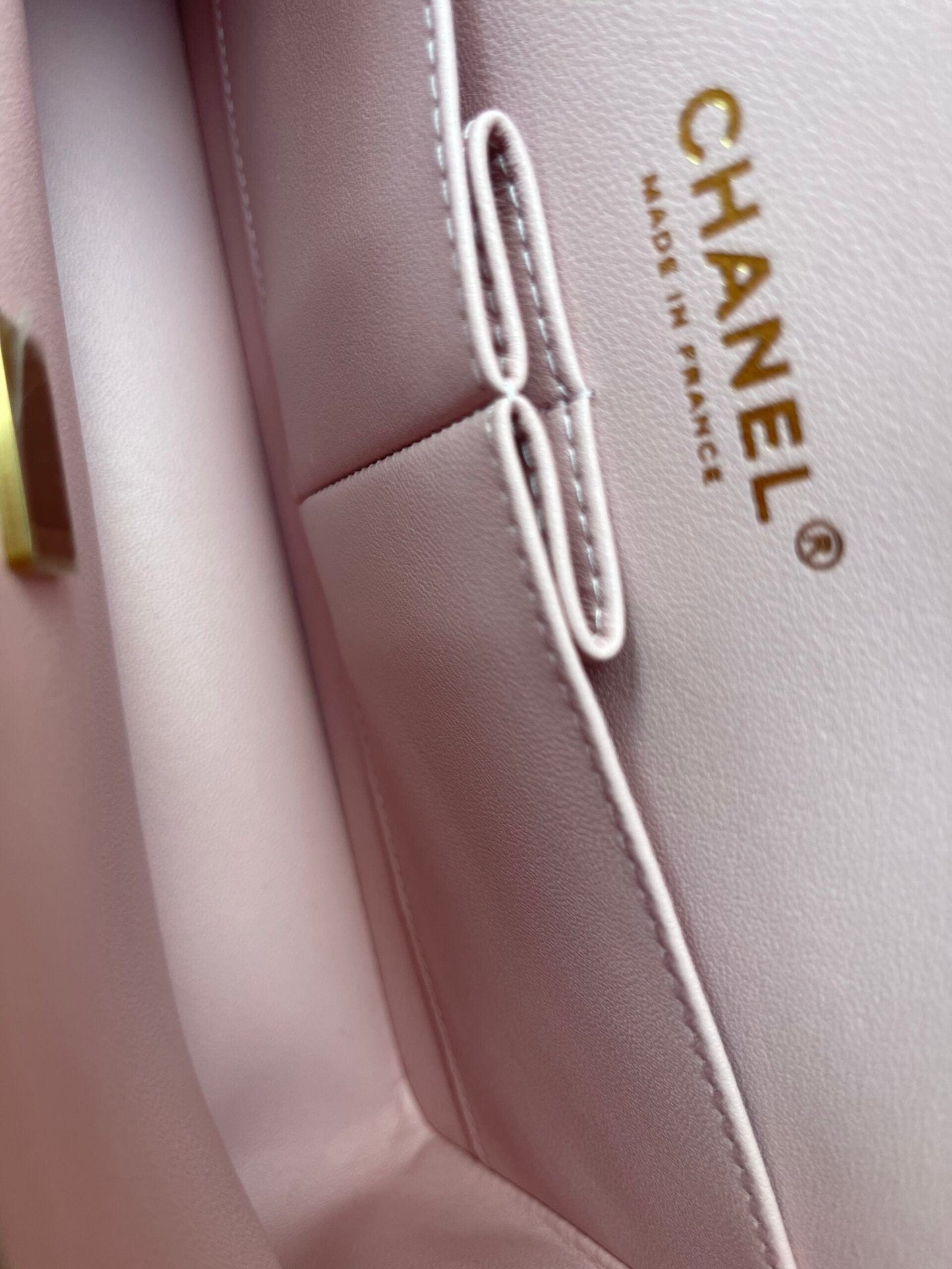 22B Rose Claire/ light pink Caviar Quilted Classic Double Flap Medium Light Gold Hardware