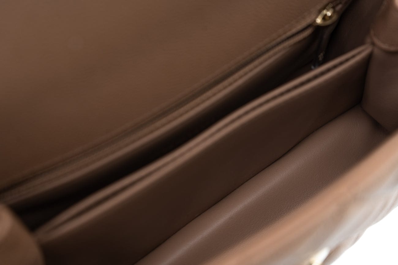 22K Dark Beige Caviar Quilted Coco Handle Small LGHW