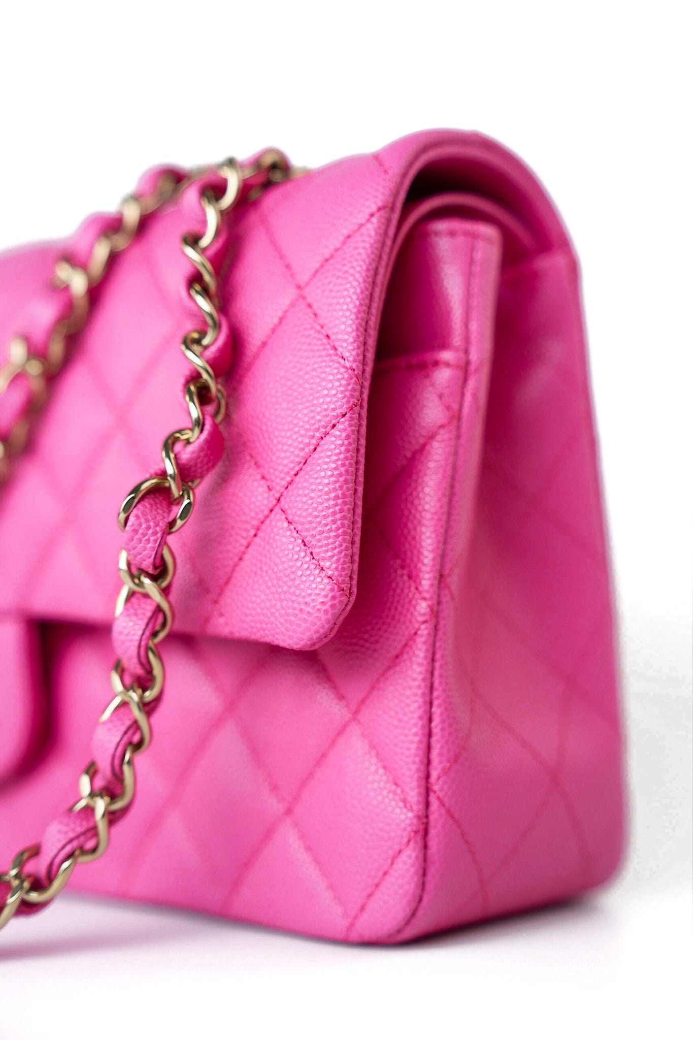 22P Pink Caviar Quilted Classic Flap Medium Light Gold Hardware