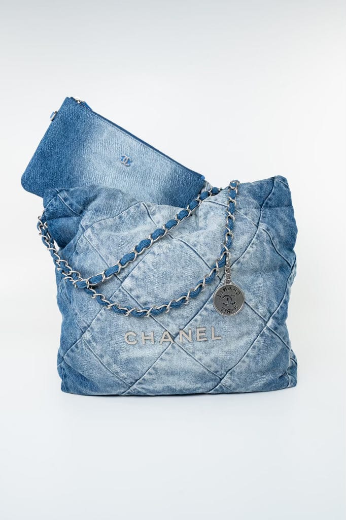 23P Denim Quilted 22 Small Drawstring Bag
