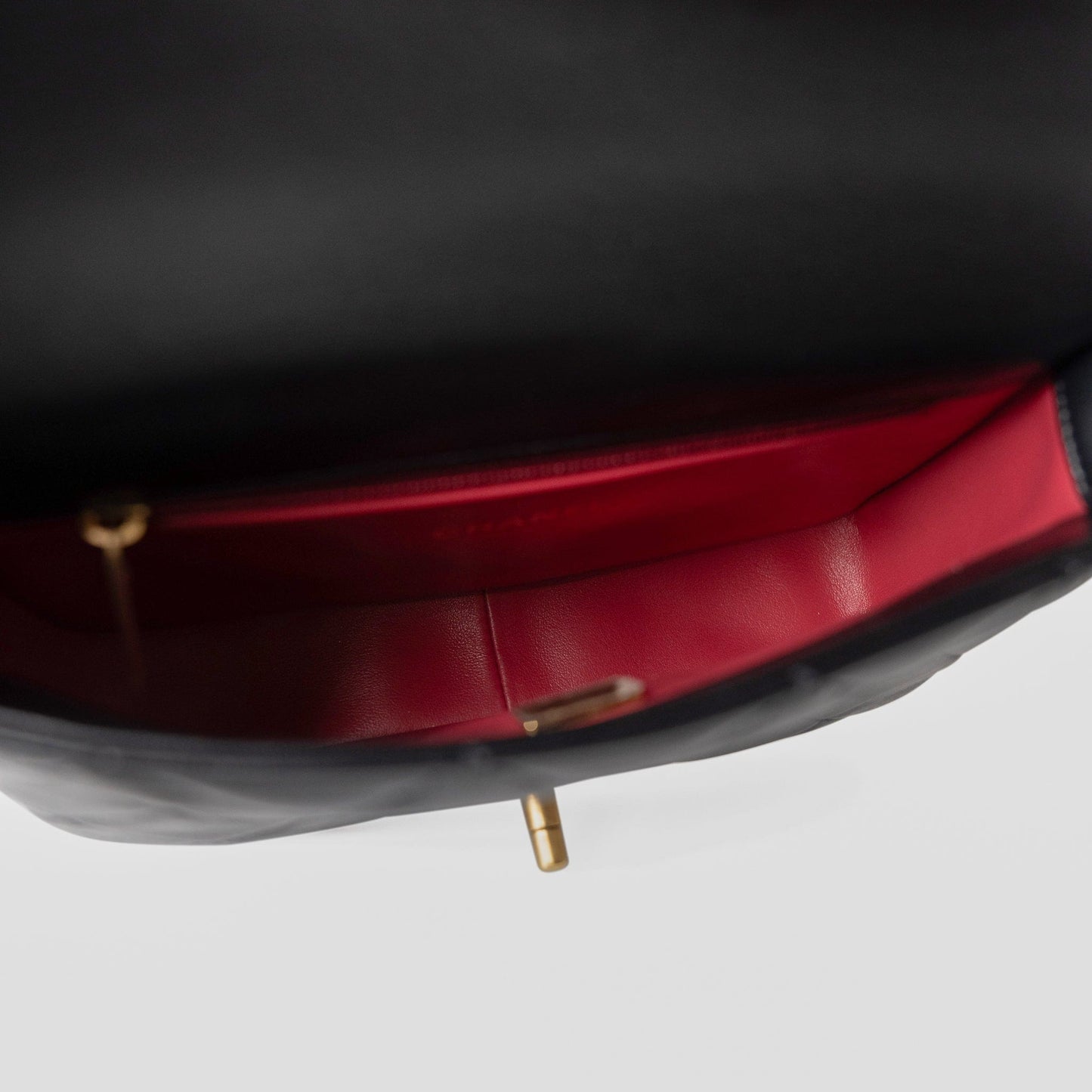 22P Enamel Quilted Pending CC Small Square Flap Black Lambskin