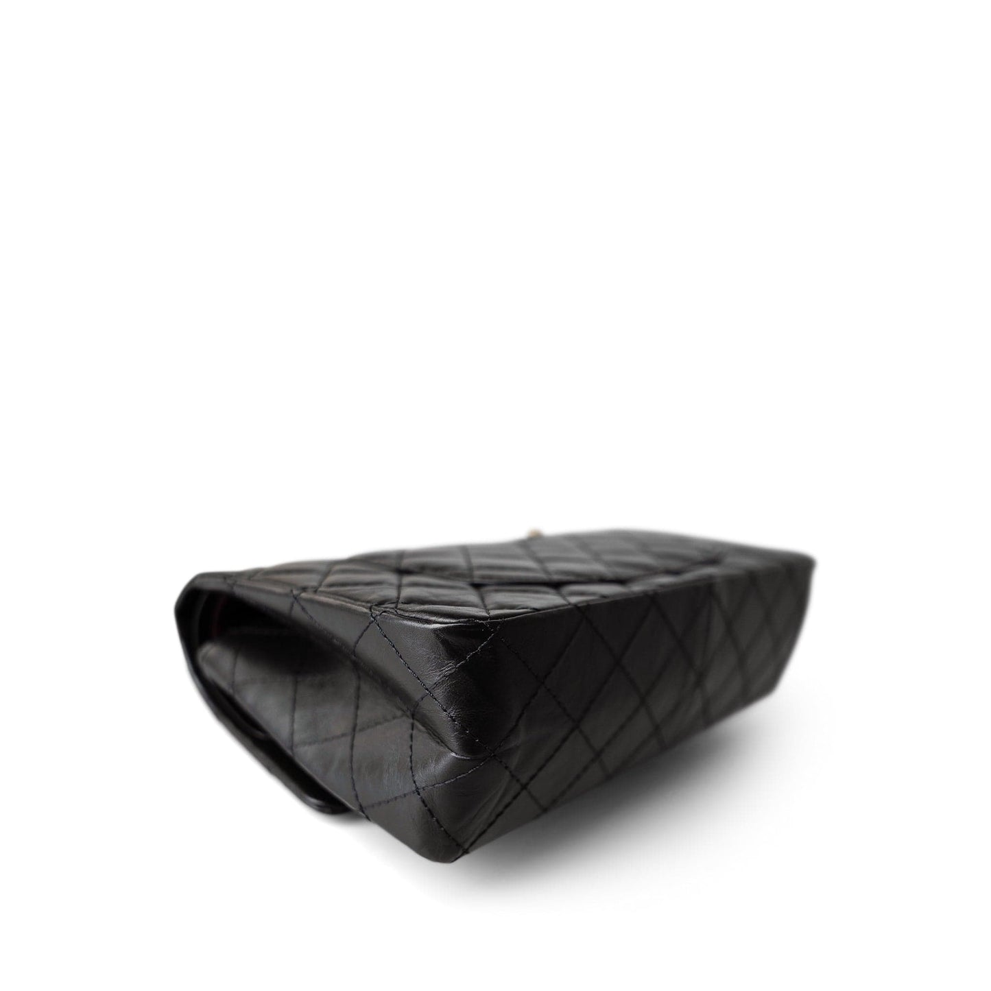 Black Aged Calfskin Quilted 2.55 Reissue 226 Medium Antique Gold Hardware