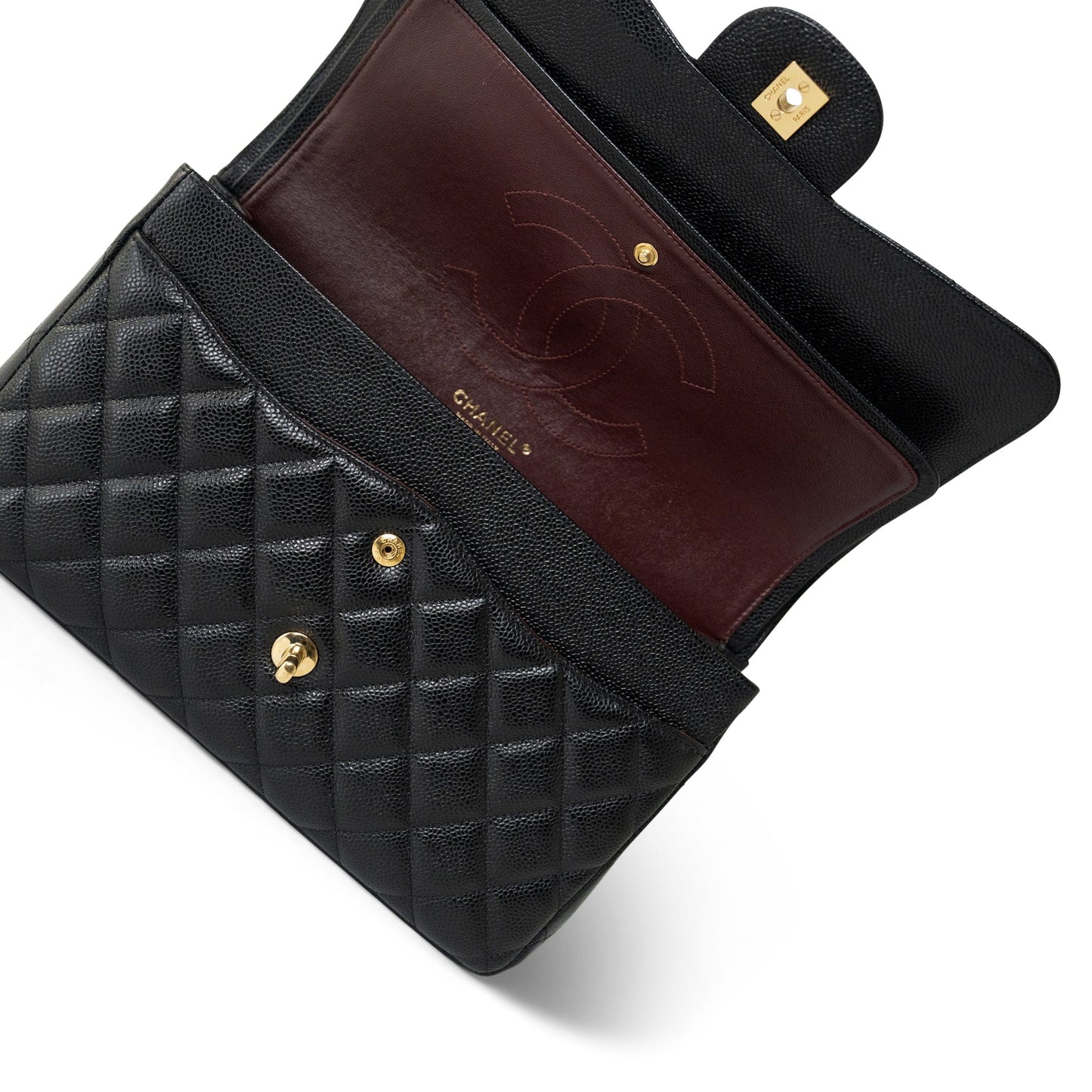 Black Caviar Quilted Jumbo Classic Flap Gold Hardware