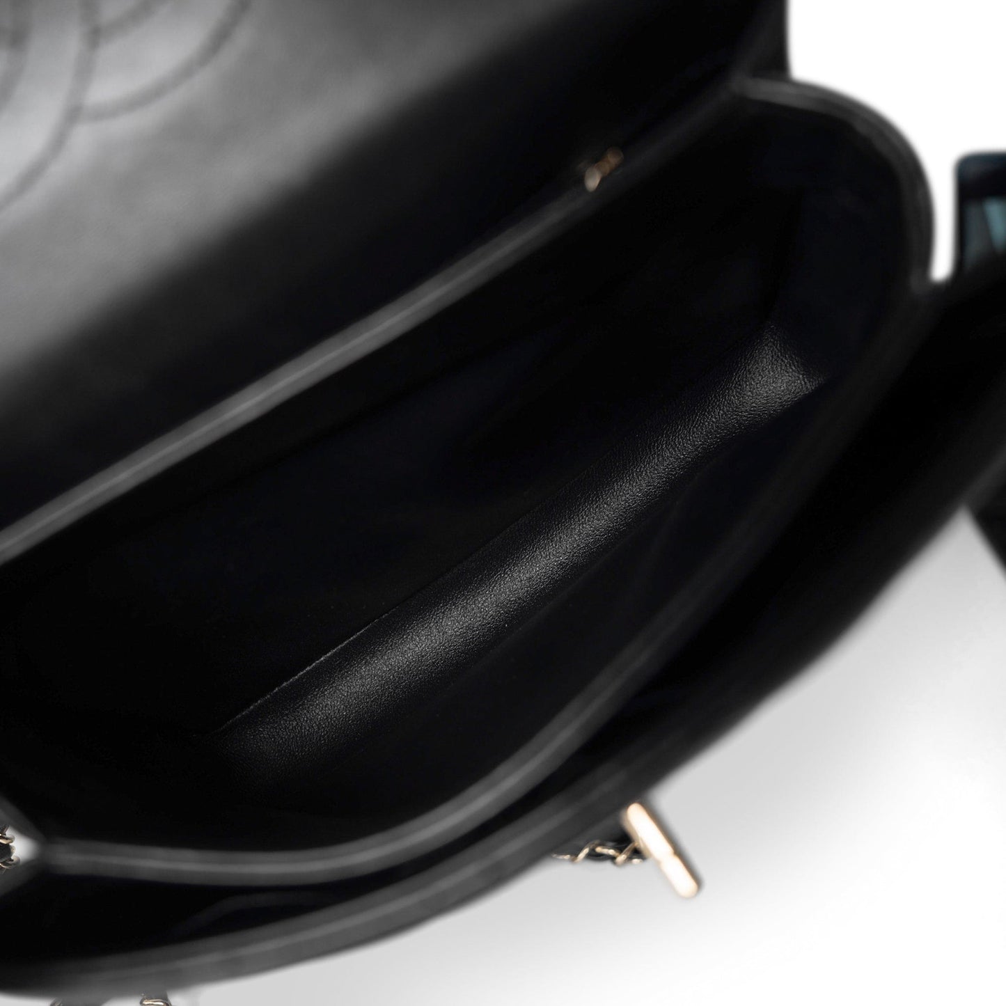 Black Lambskin Quilted Trendy CC Small Light Gold Hardware