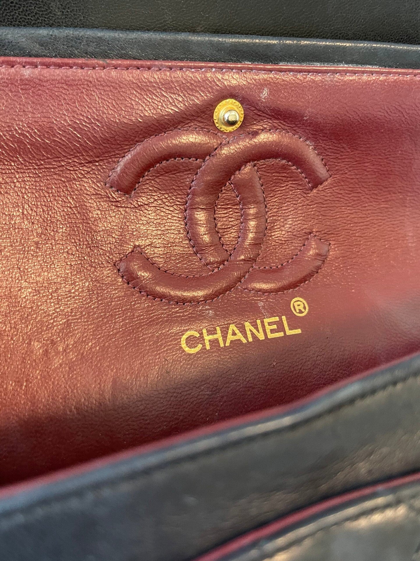 Vintage Black Lambskin Quilted Small Classic Flap GHW