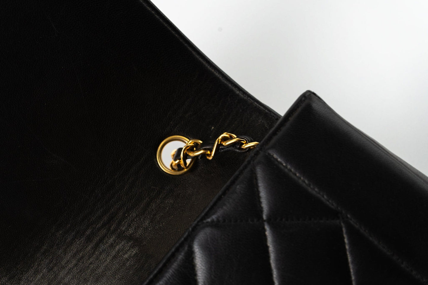 Vintage Diana Flap Small Lambskin Quilted Single Flap GHW