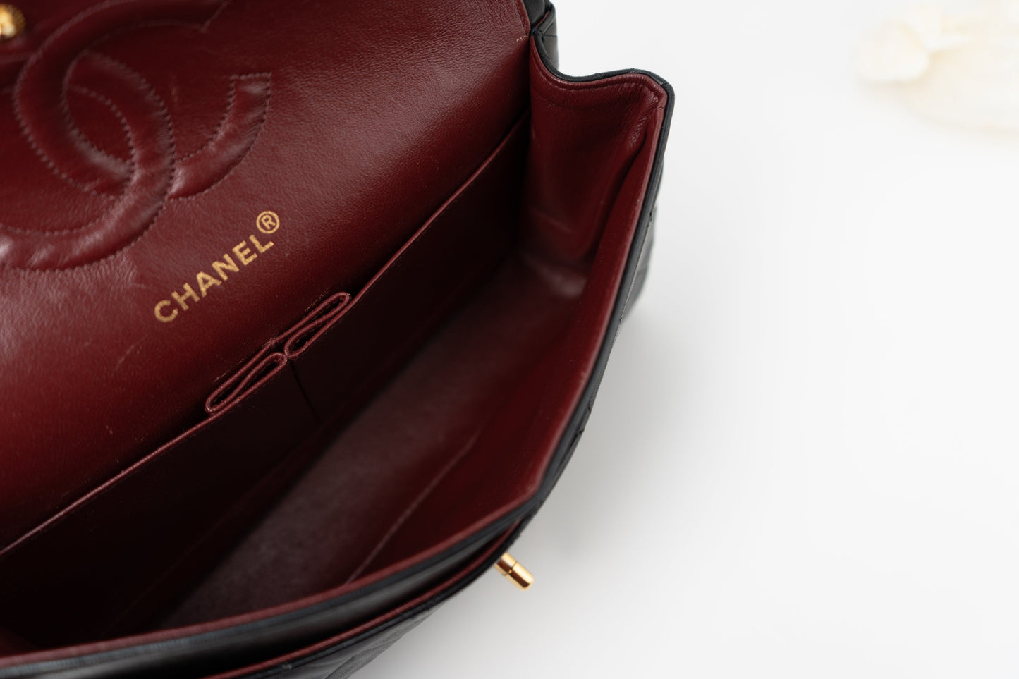 Black Vintage Lambskin Quilted Classic Flap Medium GHW