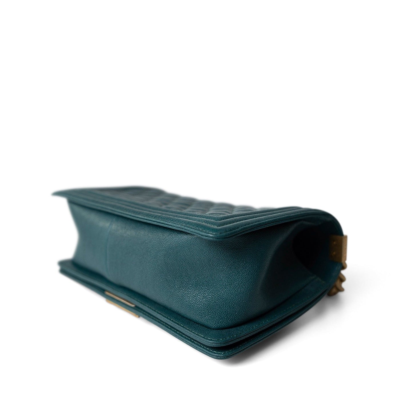 18B Dark Turquoise Caviar Quilted Boy Bag Old Medium Antique Gold Hardware