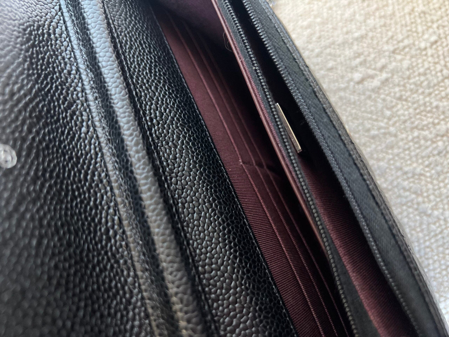 Chanel Black Caviar Quilted Wallet On Chain Silver Hardware (WOC)