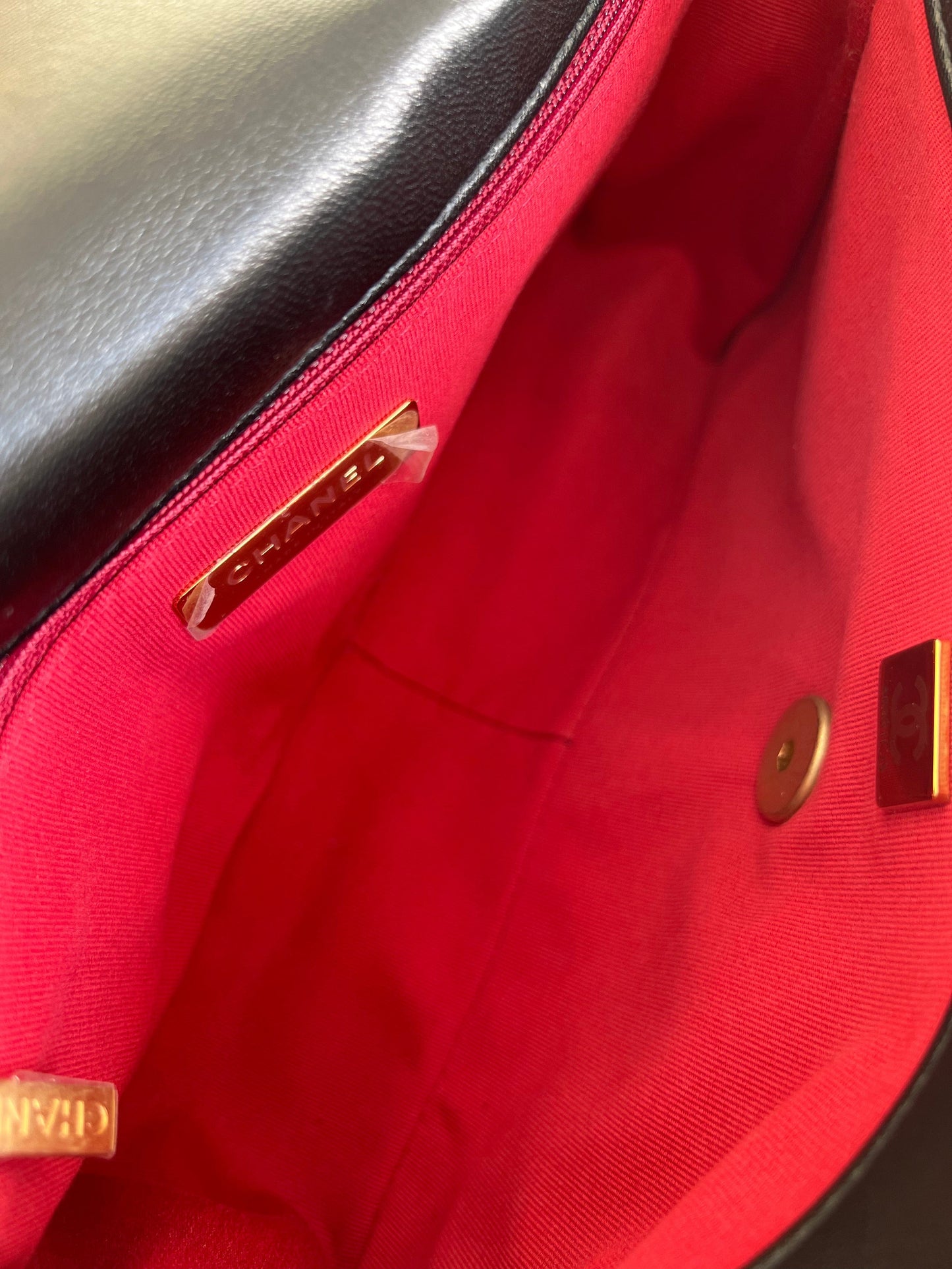 Chanel Black Lambskin Quilted 19 Flap Small Mixed Hardware