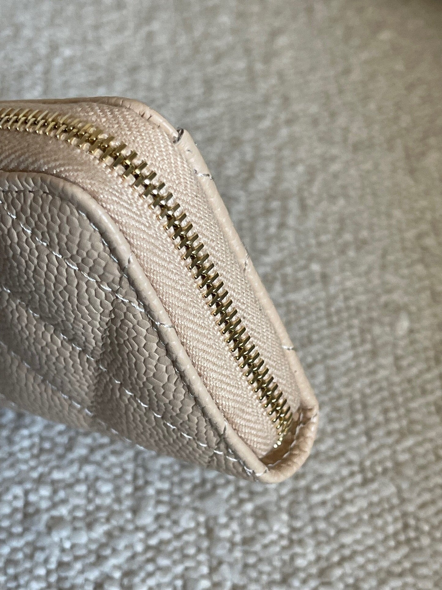 Chanel Classic Zipped Coin Purse Beige
