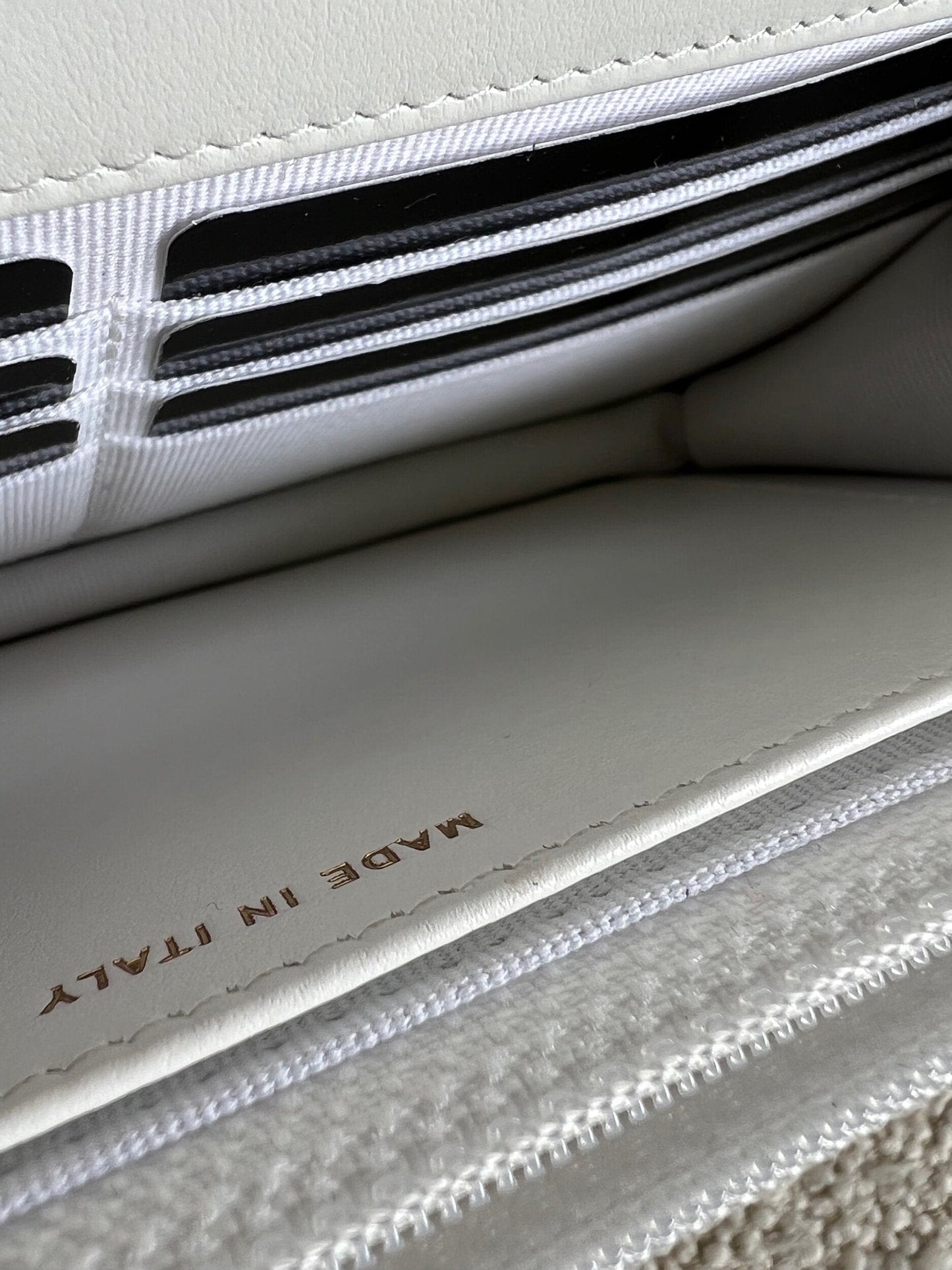 Chanel White Caviar Quilted Camellia Wallet on Chain LGHW (WOC)