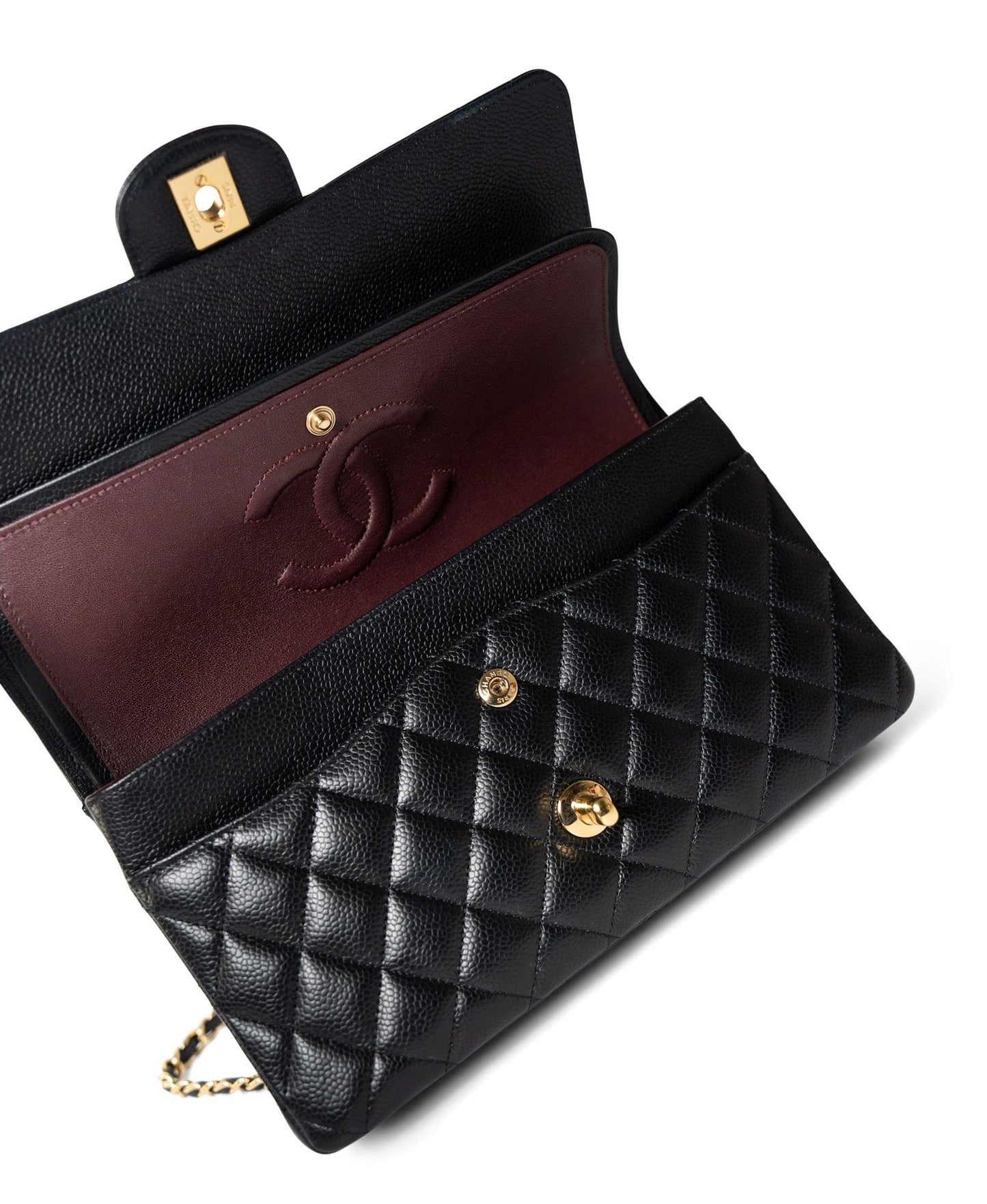 Black Caviar Quilted Classic Flap Medium Gold Hardware