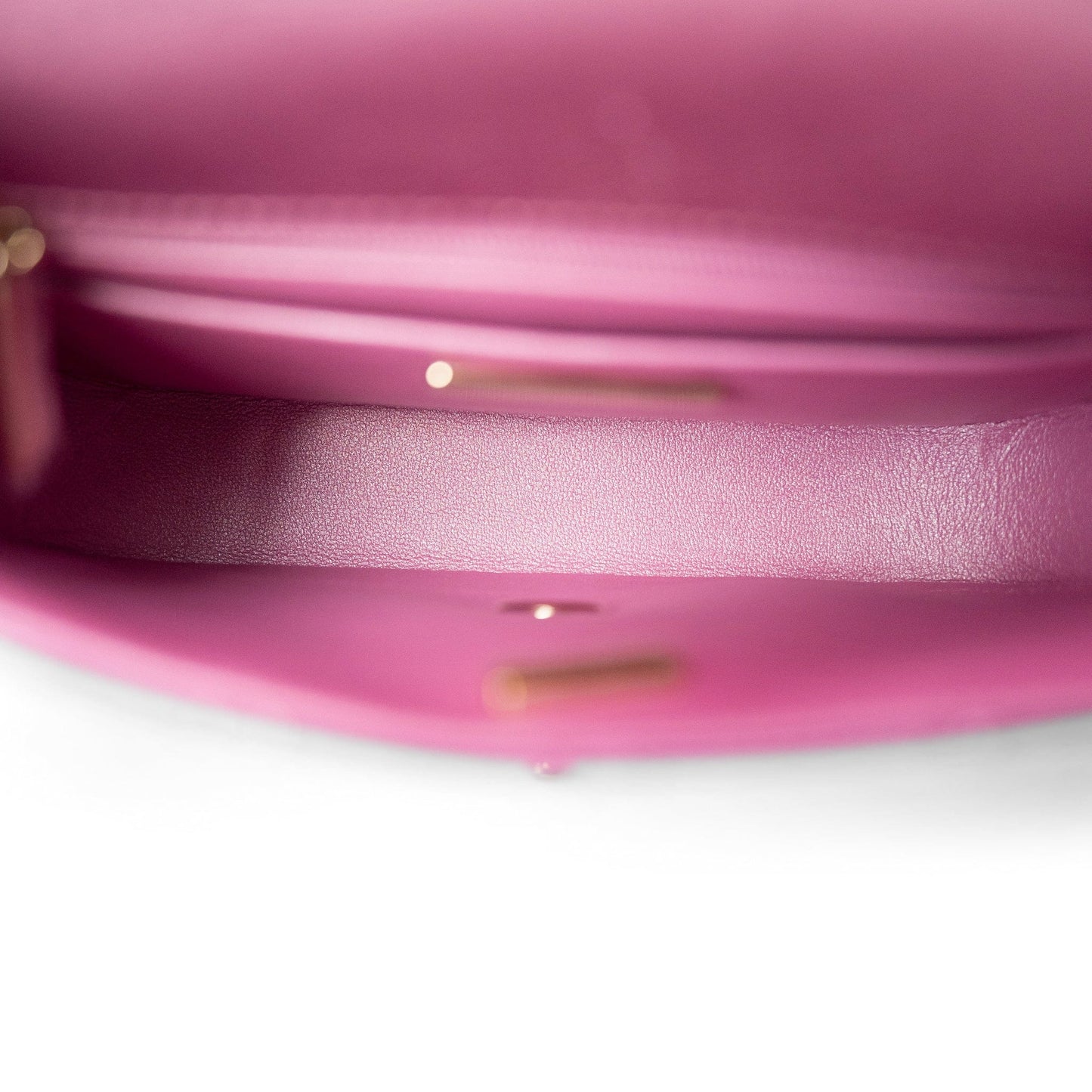 24C Shiny Pink Calfskin Quilted Flap Bag & Coin Purse